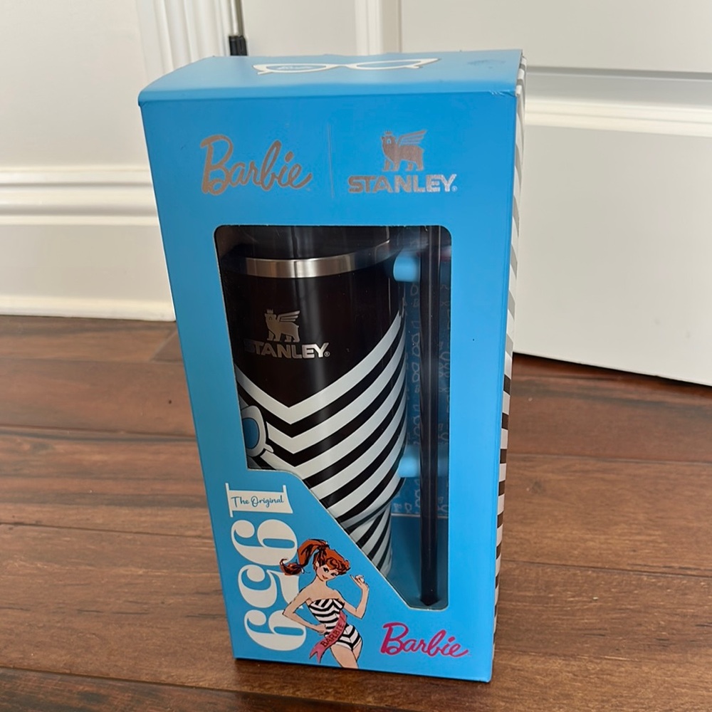 Stanley Barbie 1959 Striped Tumbler with Straw